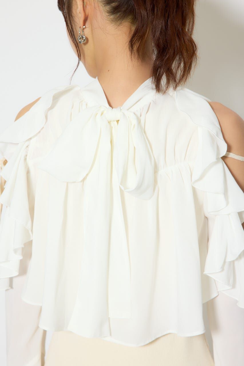 rienda「オープンショルダーフリルニットセットワンピース」|ワンピース|