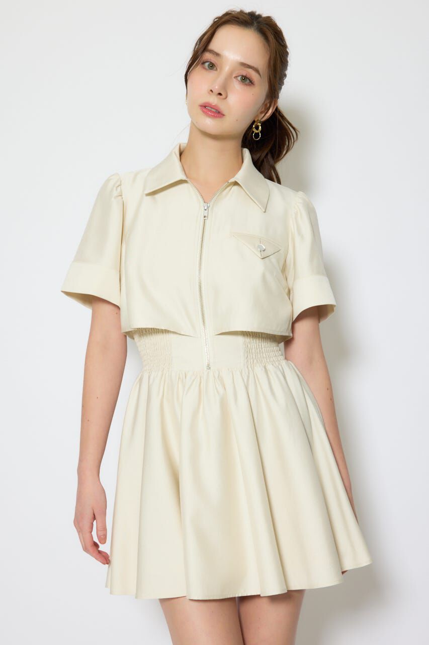 rienda「バストディティールフレアミニワンピース」|ワンピース|