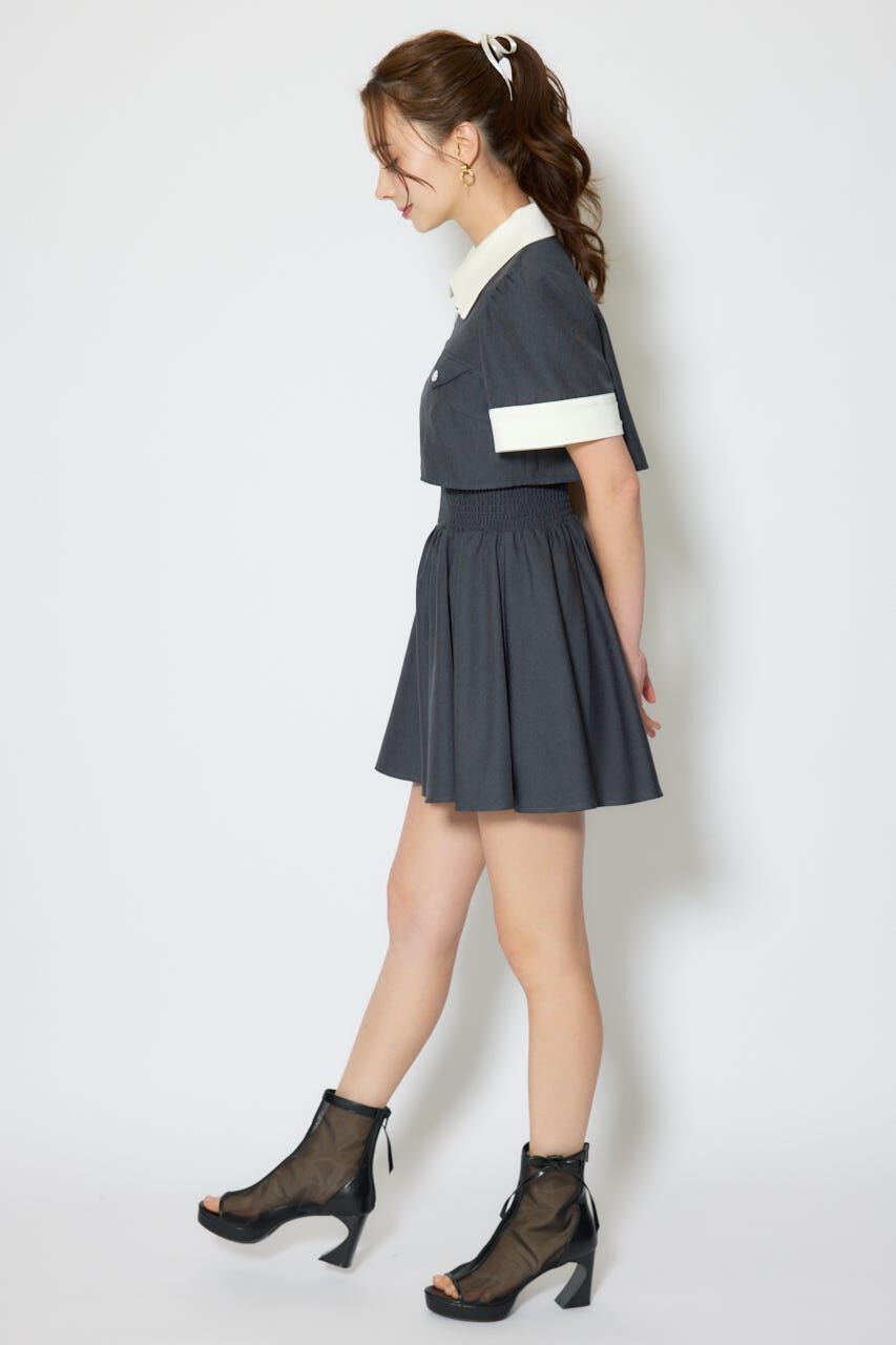 rienda「バストディティールフレアミニワンピース」|ワンピース|