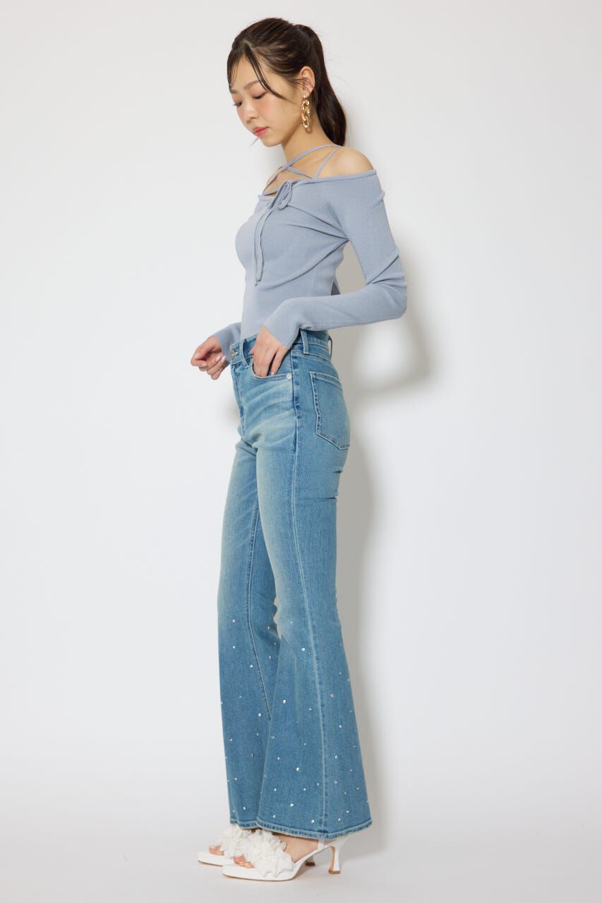 rienda「ストリングタイトニットトップス」|ニット・セーター|