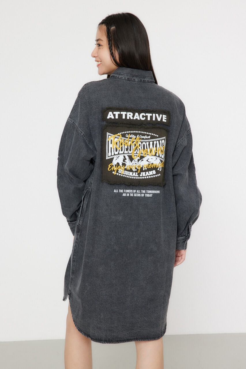 RODEO CROWNS「ATTRACTIVEミリタリーシャツワンピース」|ワンピース|BLK