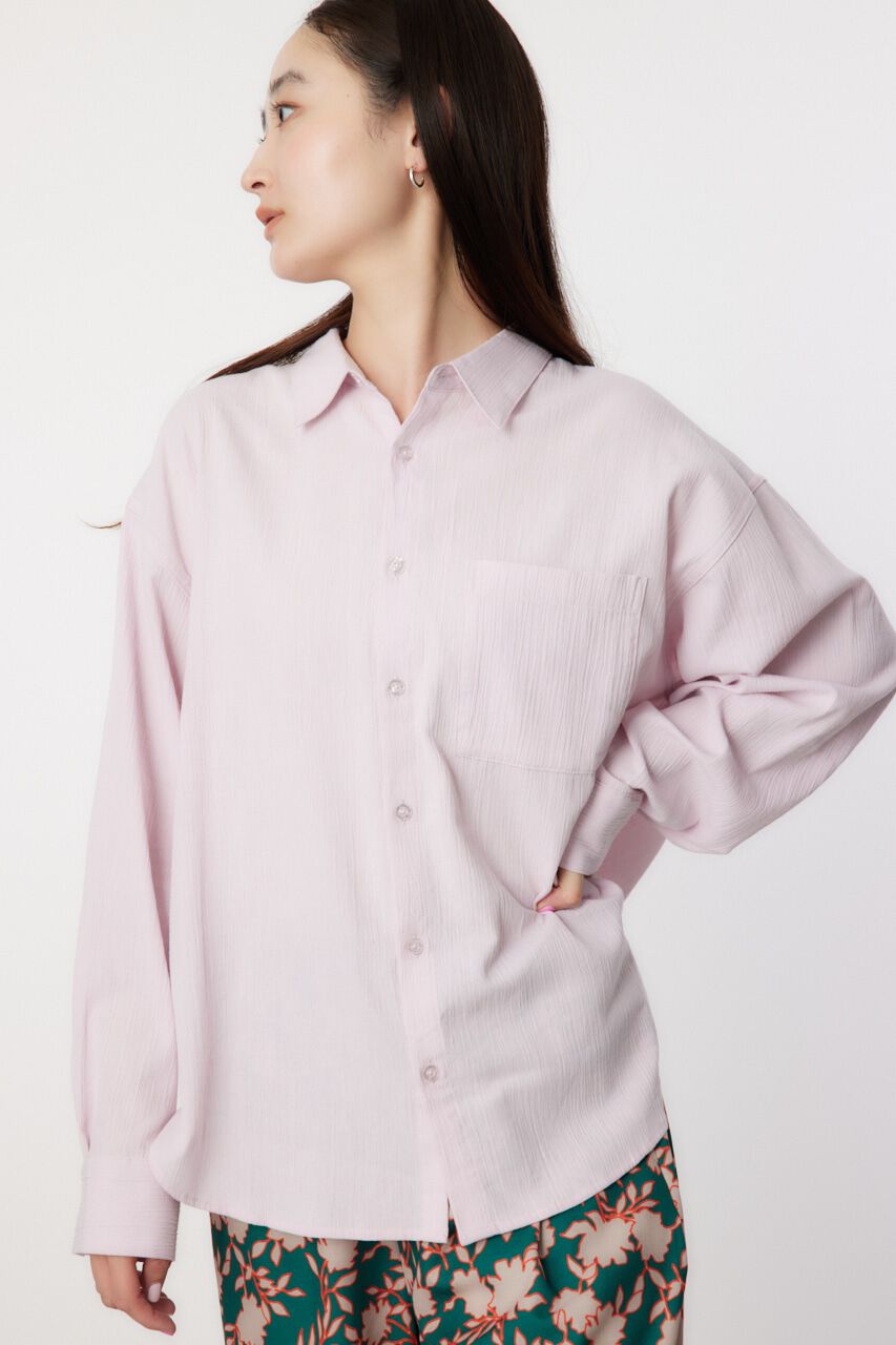 RODEO CROWNS「クレープルーズシャツ」|シャツ・ブラウス|L/PNK1