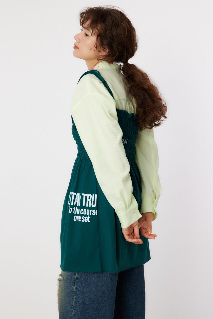 RODEO CROWNS「ランダムテキストシャーリングキャミチュニック」|キャミソール|