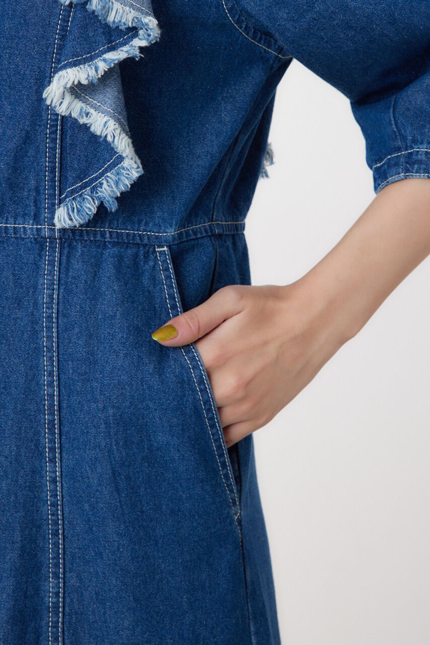 RODEO CROWNS「フリルデザインデニムロングワンピース」|ワンピース|