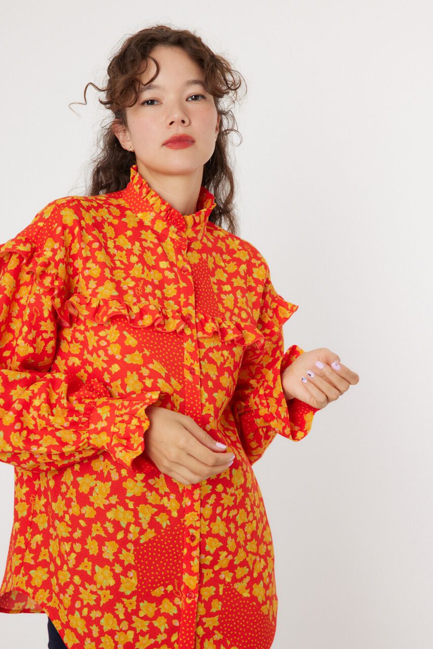 RODEO CROWNS「floral ブラウス」|シャツ・ブラウス|柄RED5