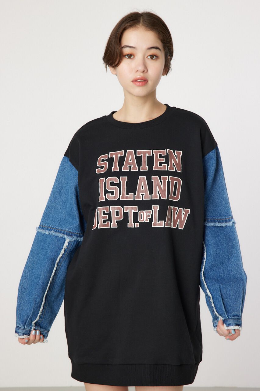 RODEO CROWNS「デニムドッキングスウェットワンピース」|ワンピース|