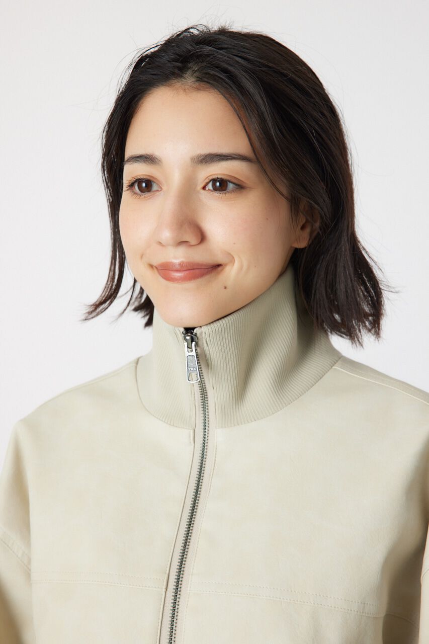 RODEO CROWNS「ヴィンテージFレザーハイネックリブブルゾン」|ブルゾン・スタジャン|