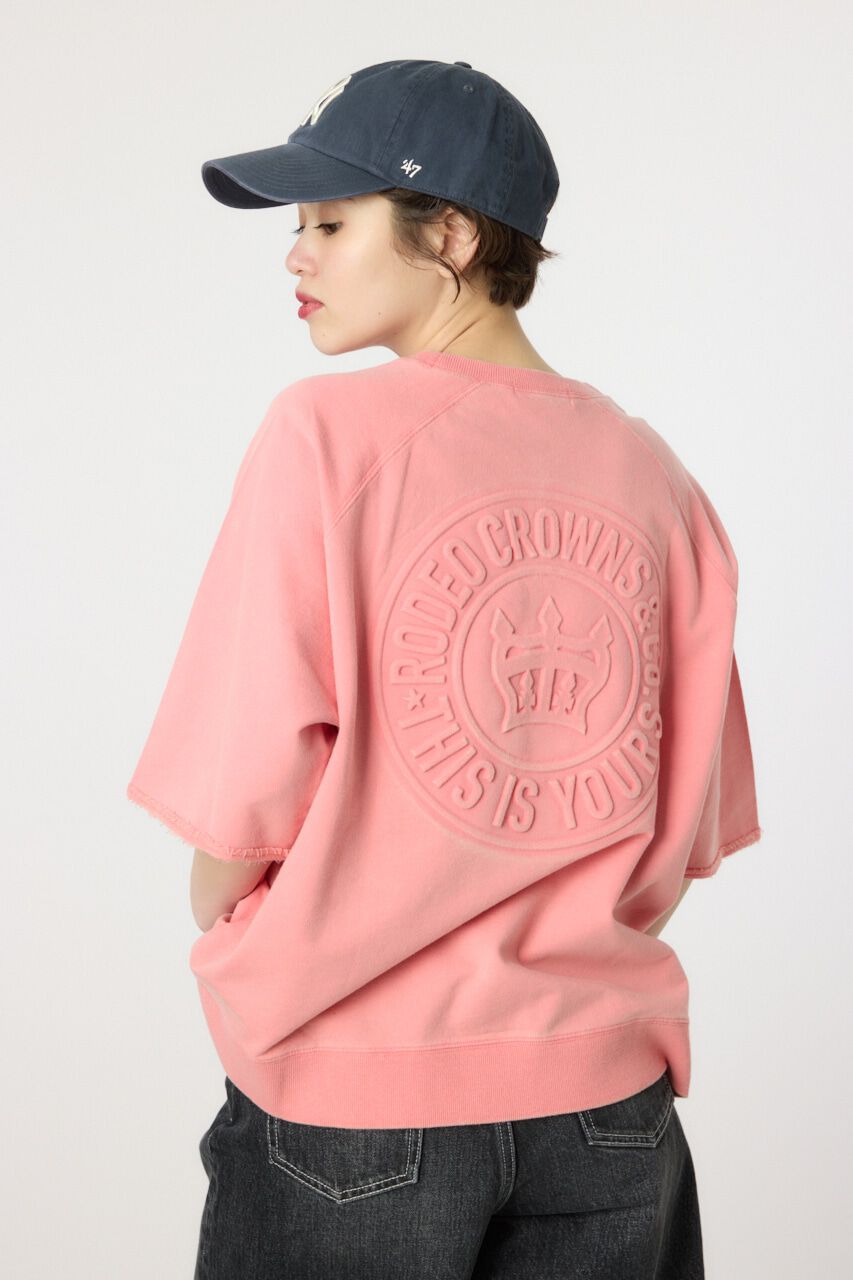 RODEO CROWNS「CIRCLE エンボスロゴ半袖スウェットトップス」|Tシャツ・カットソー|L/RED1