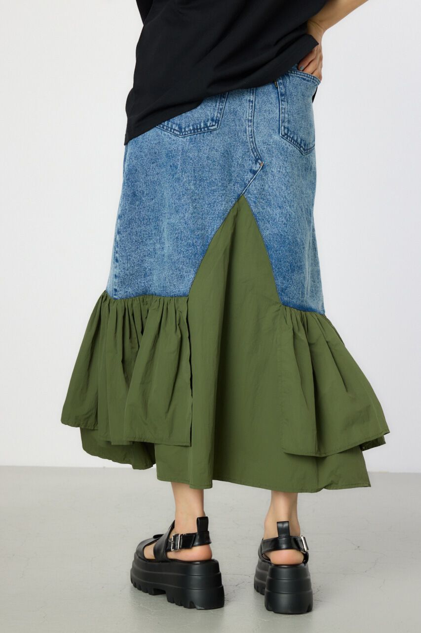 RODEO CROWNS「ケミカルデニム&times;ミリタリースカート」|スカート|