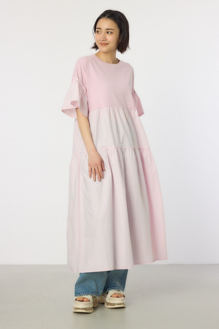 RODEO CROWNS「ピグメントドッキングティアードワンピース」|ワンピース|L/PNK1