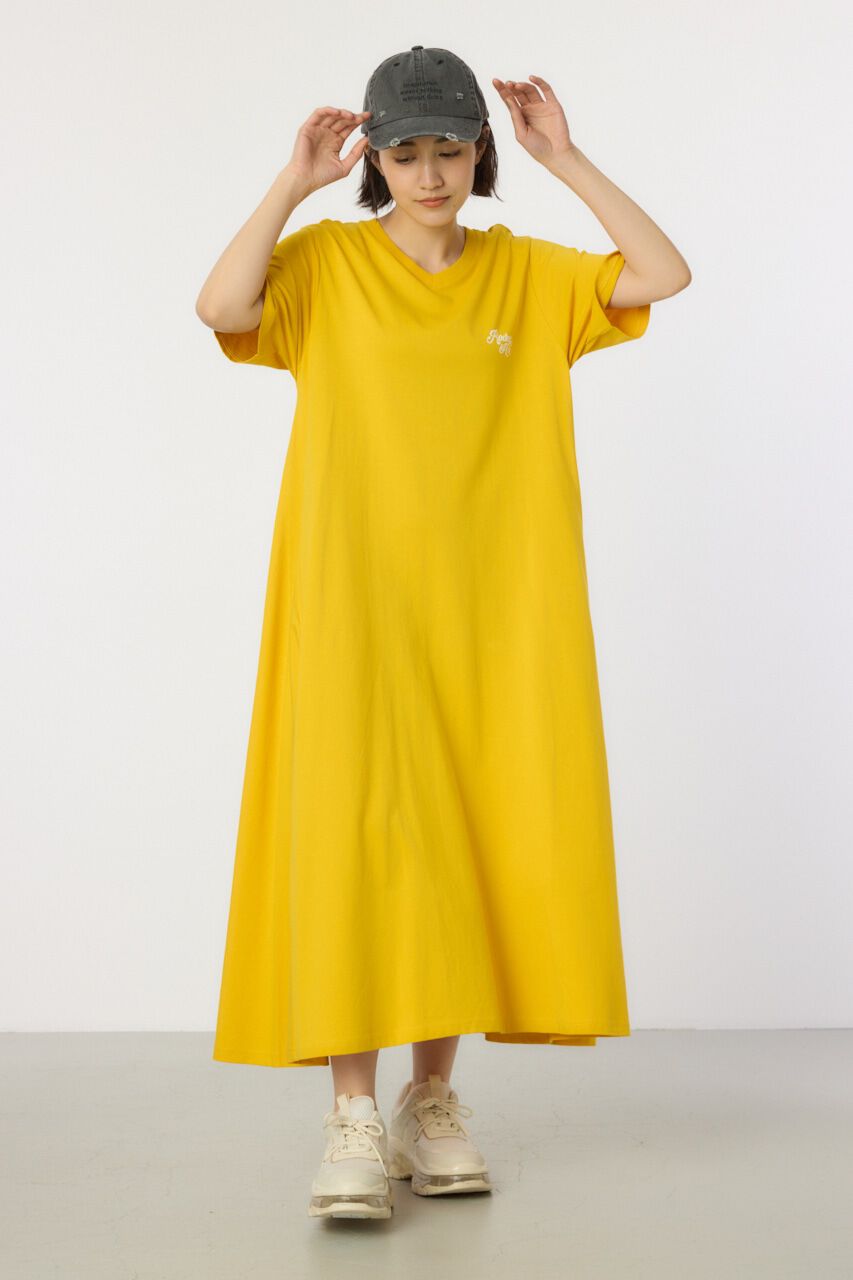RODEO CROWNS「Vネックスクリプトロゴマキシワンピース」|ワンピース|YEL