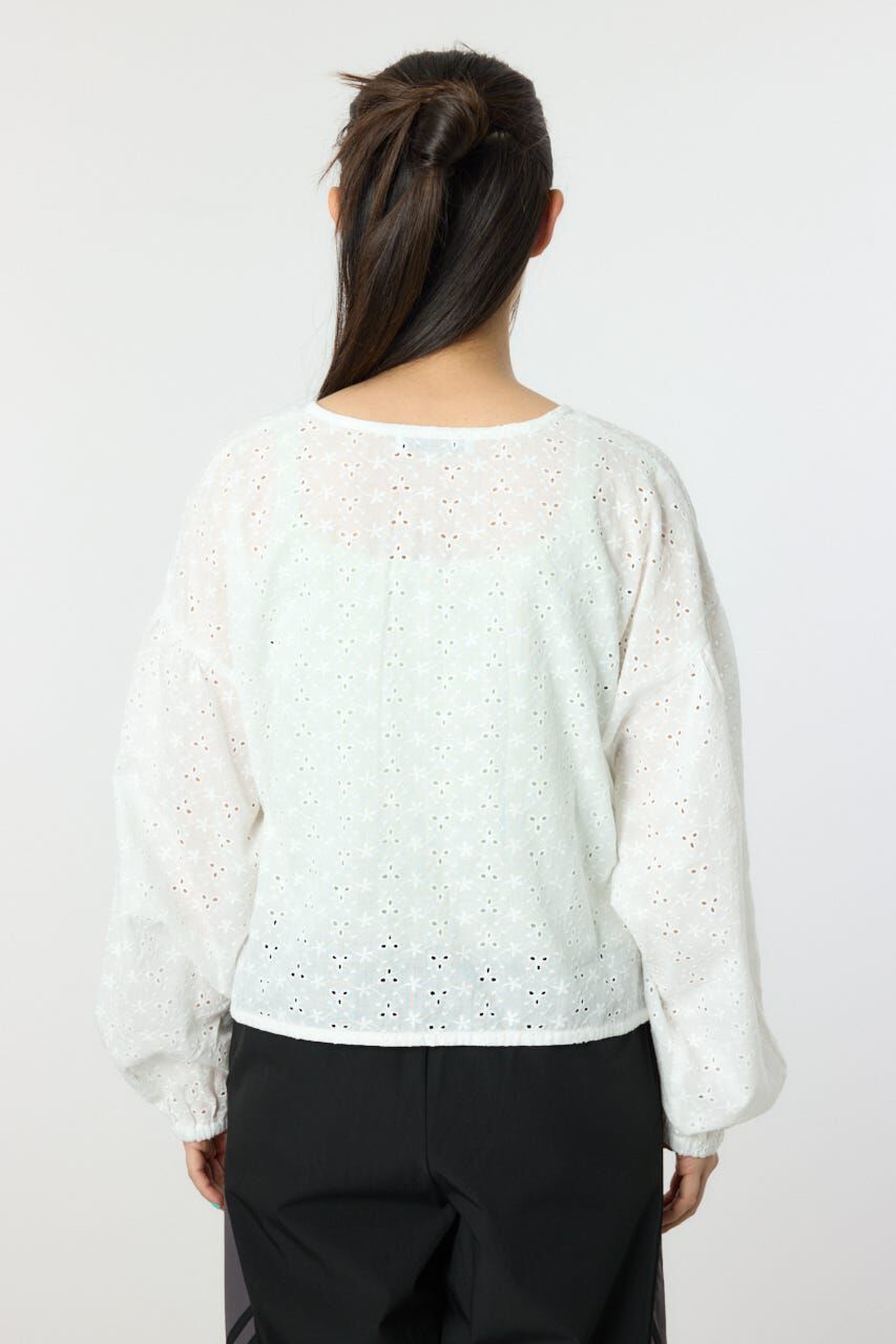 RODEO CROWNS「ノーカラーレースカーディガン」|シャツ・ブラウス|