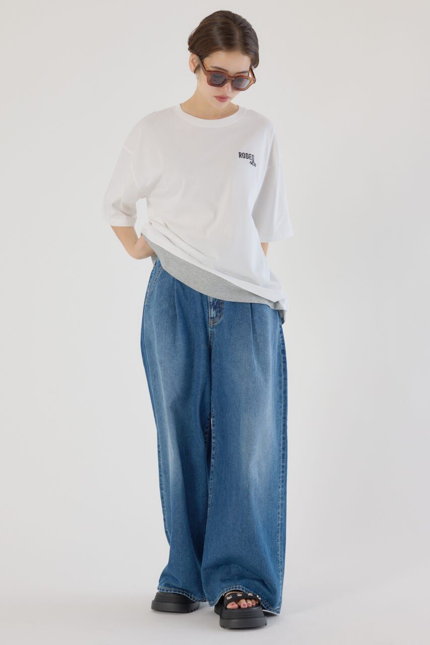 RODEO CROWNS「フェイクレイヤードスクリプトロゴ Tシャツ」|Tシャツ・カットソー|