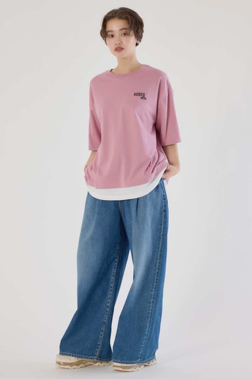 RODEO CROWNS「フェイクレイヤードスクリプトロゴ Tシャツ」|Tシャツ・カットソー|