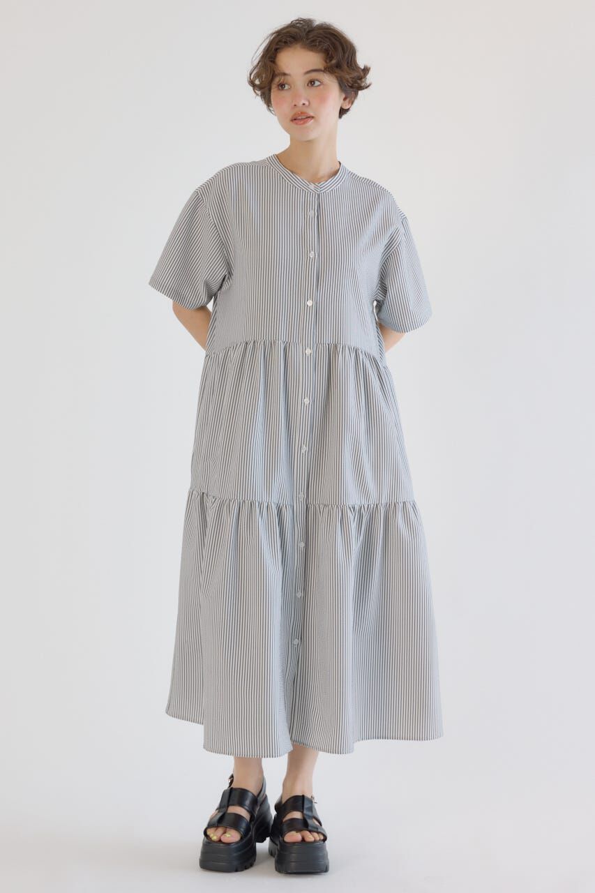 RODEO CROWNS「シアサッカーティアードワンピース」|ワンピース|柄BLK5