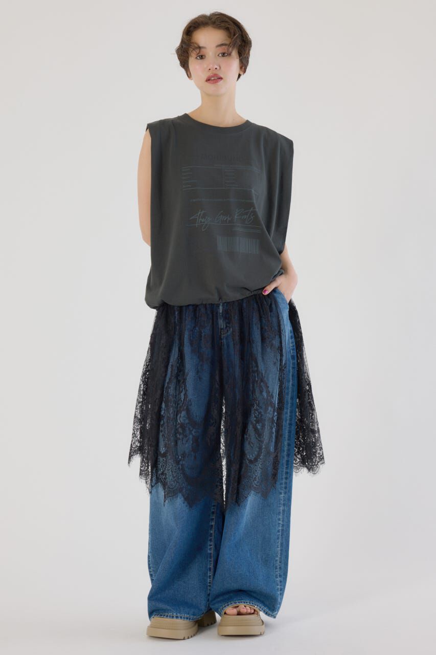 RODEO CROWNS「レースドッキングブラウジングワンピース」|ワンピース|C.GRY