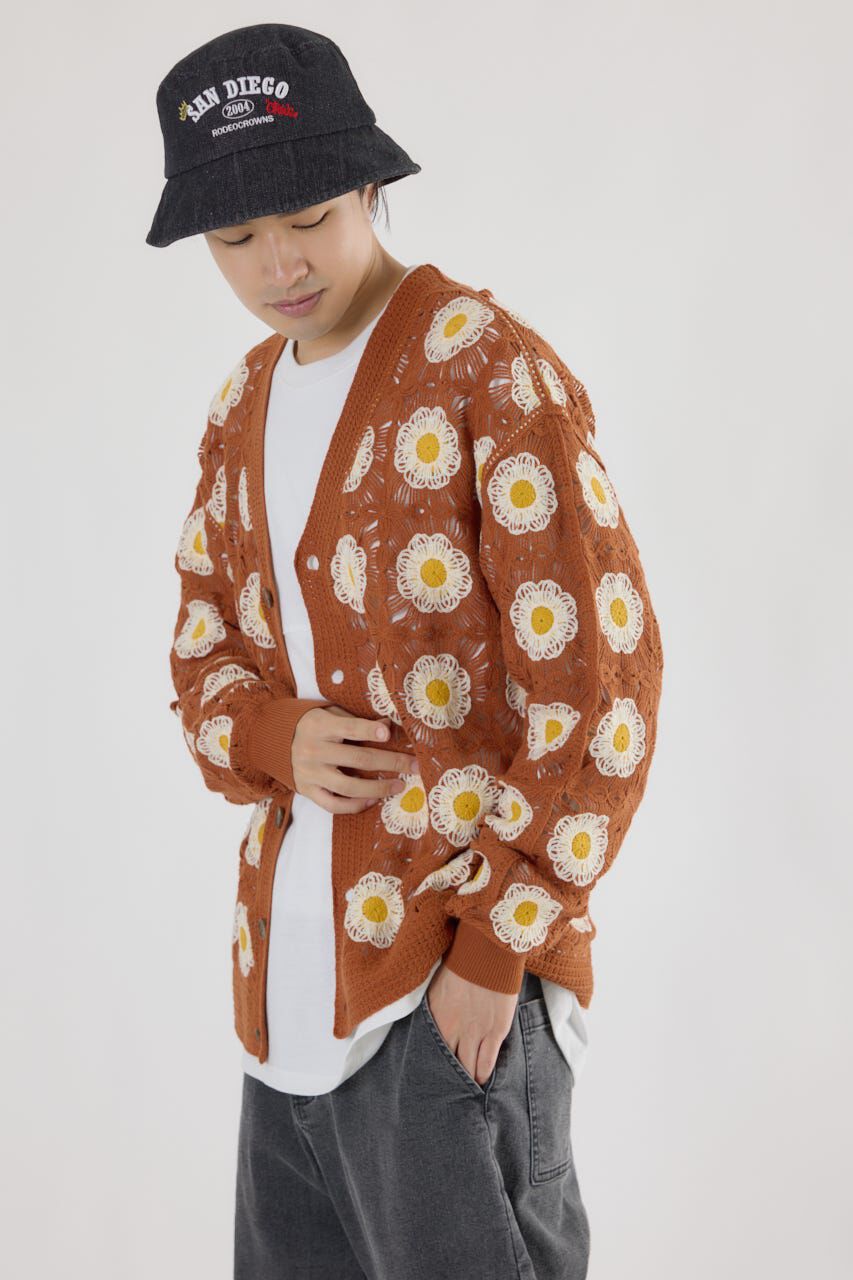 RODEO CROWNS「クロシェフラワーニットカーディガン」|カーディガン|
