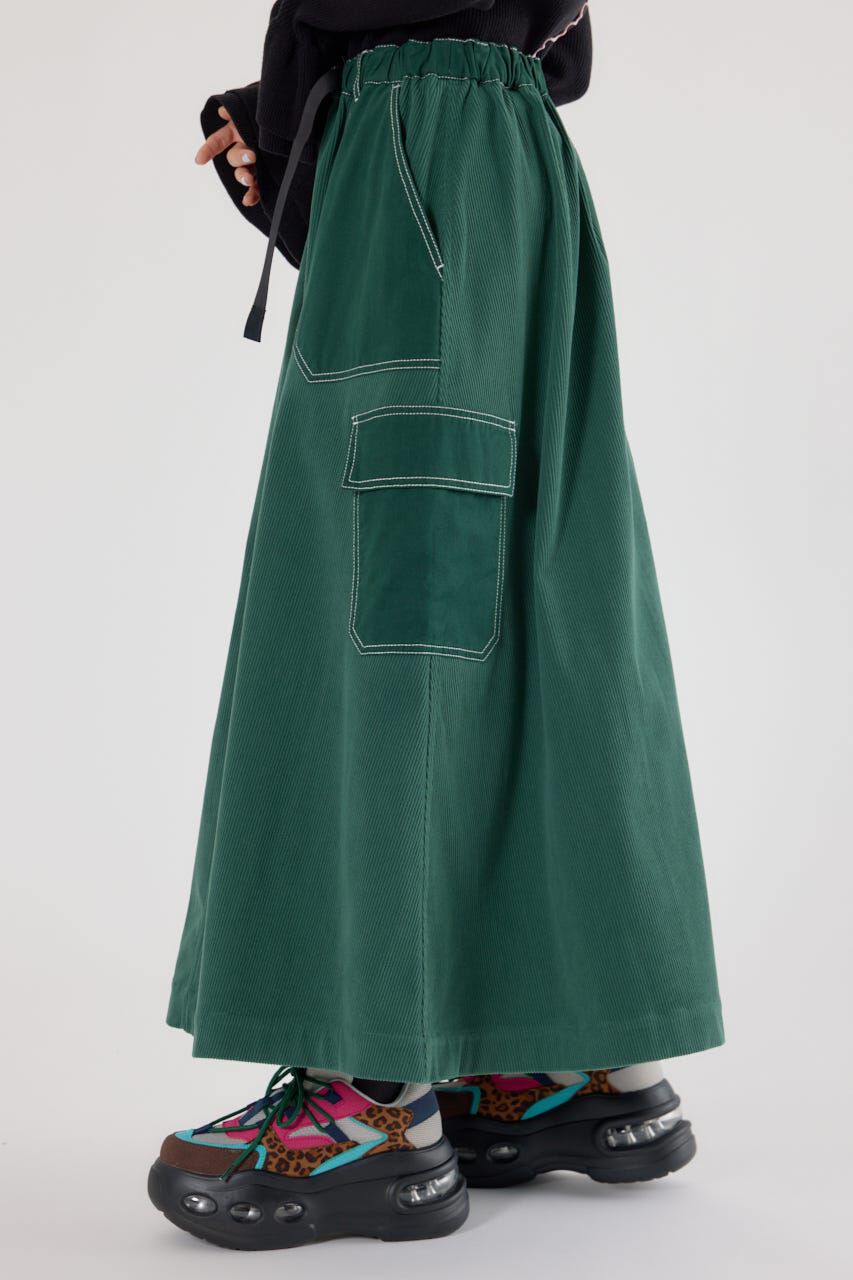 RODEO CROWNS「テープベルト異素材切替カーゴスカート」|スカート|