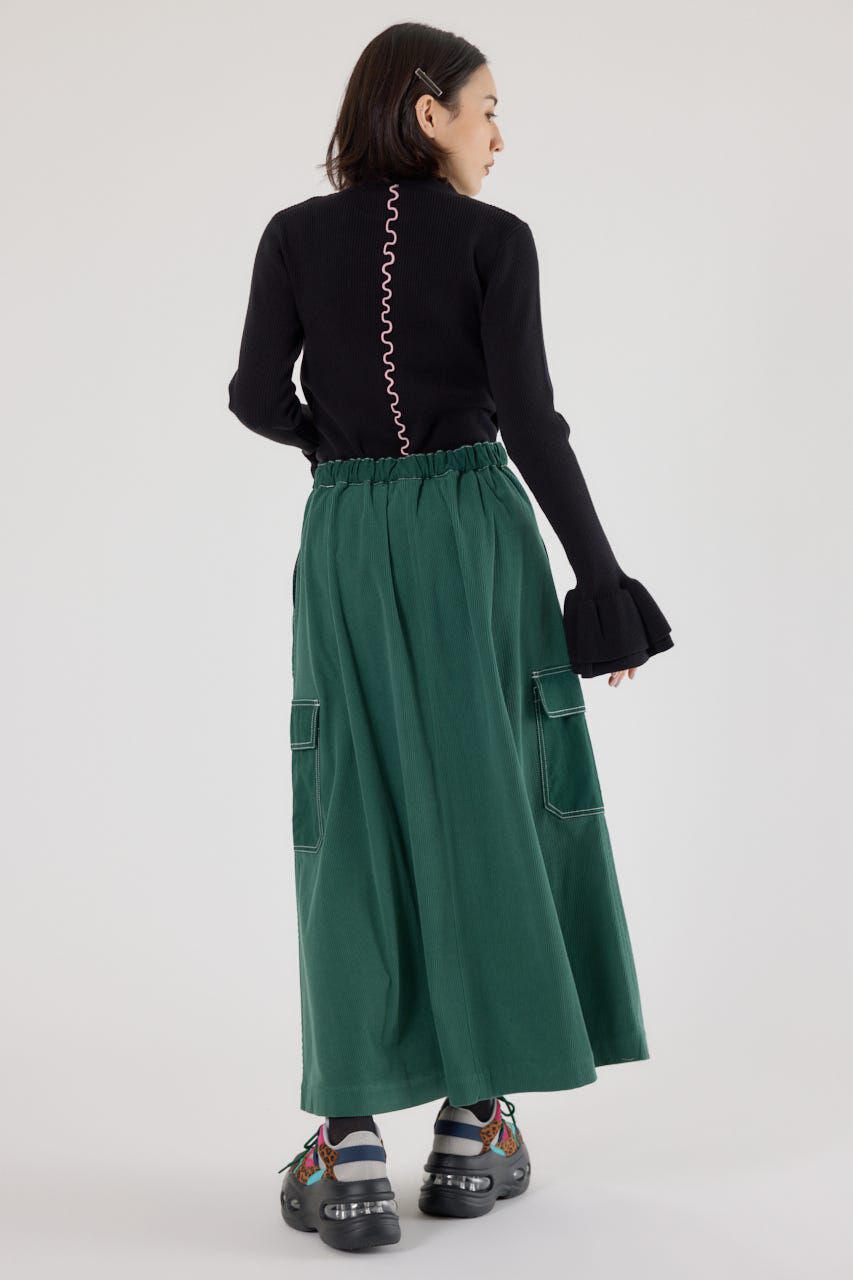 RODEO CROWNS「テープベルト異素材切替カーゴスカート」|スカート|