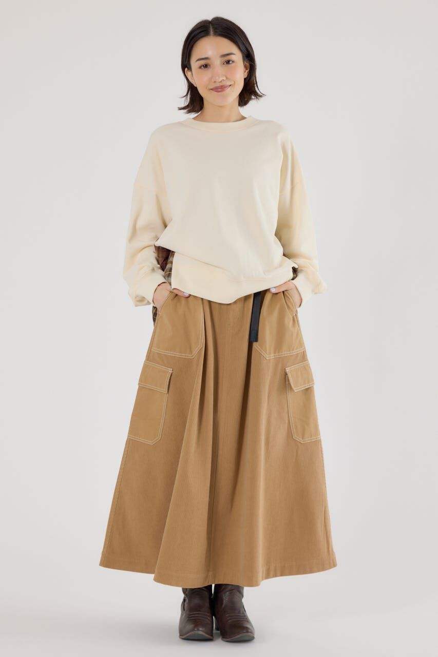 RODEO CROWNS「テープベルト異素材切替カーゴスカート」|スカート|