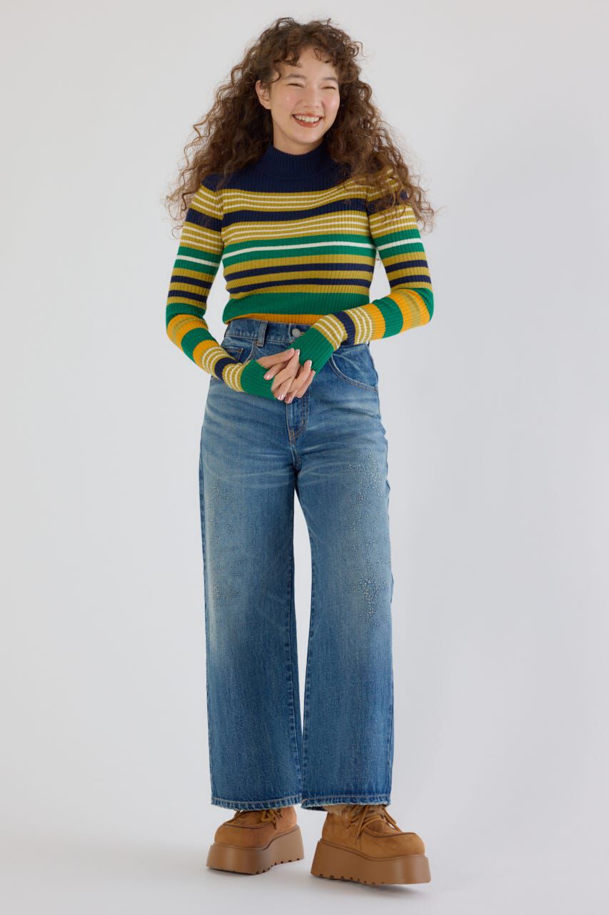 RODEO CROWNS「マルチボーダーニットトップス」|ニット・セーター|