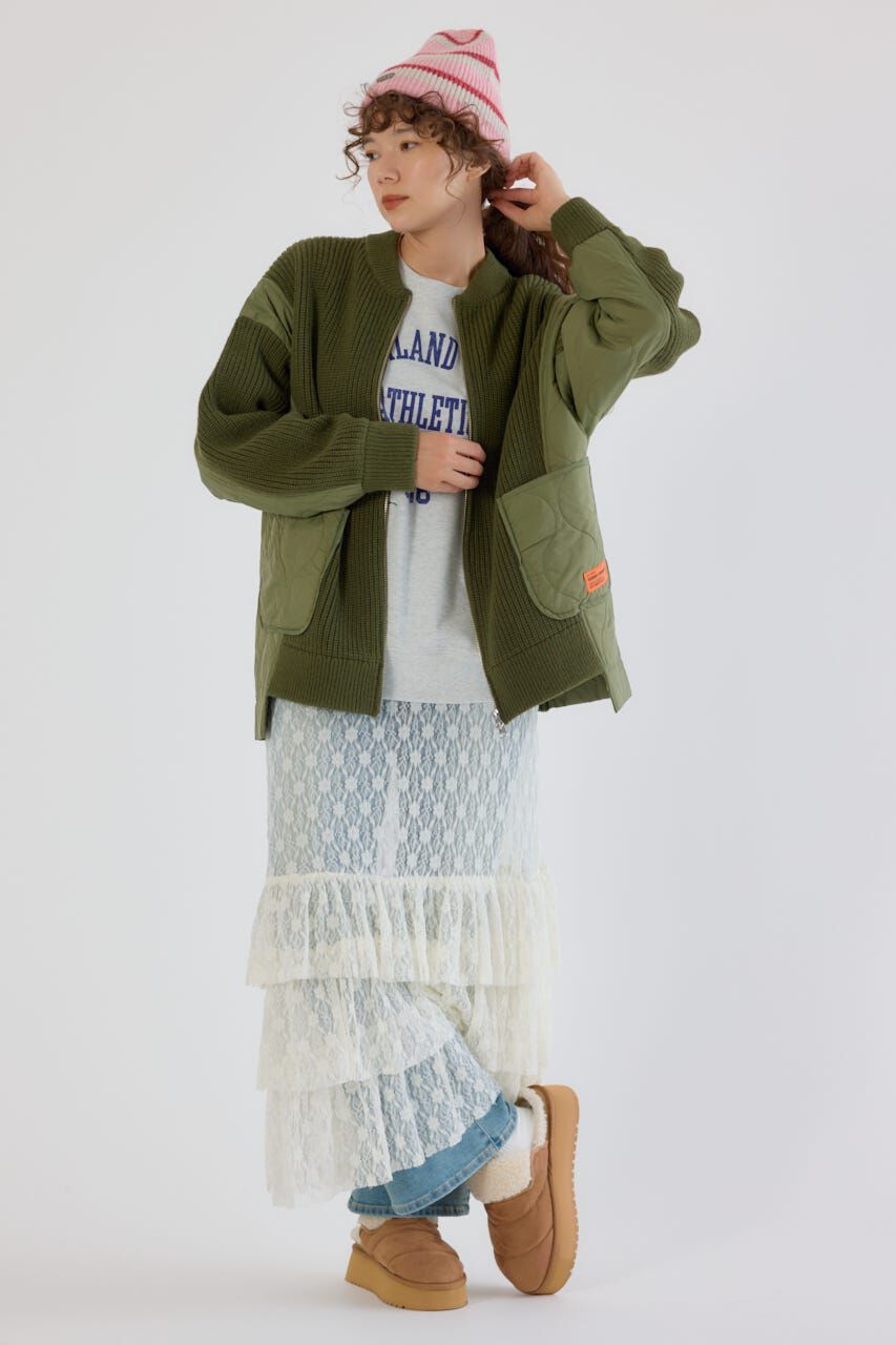 RODEO CROWNS「キルトドッキングニットブルゾン」|カーディガン|