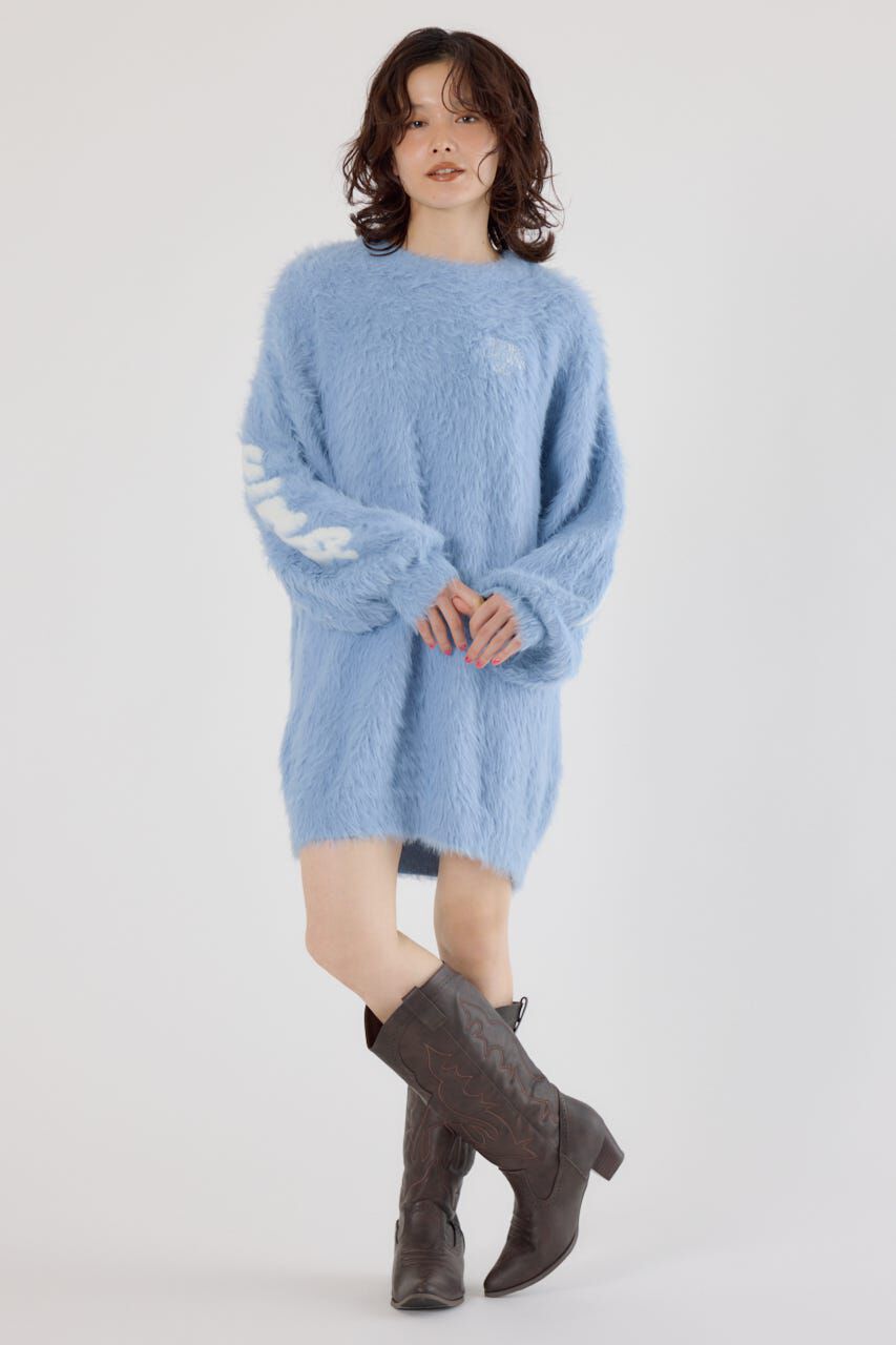 RODEO CROWNS「シャギーロゴニットワンピース」|ワンピース|L/BLU1
