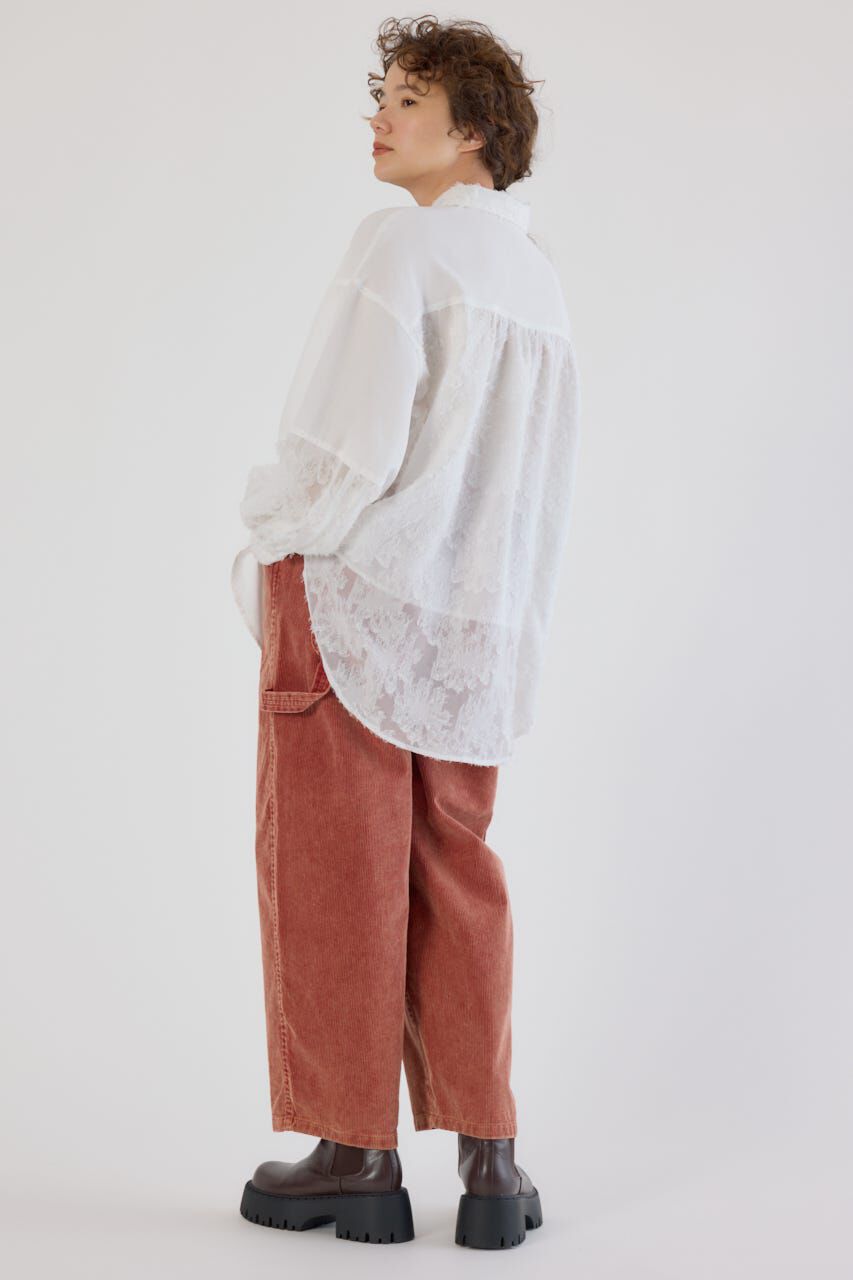 RODEO CROWNS「フリンジジャガード切替シャツ」|シャツ・ブラウス|