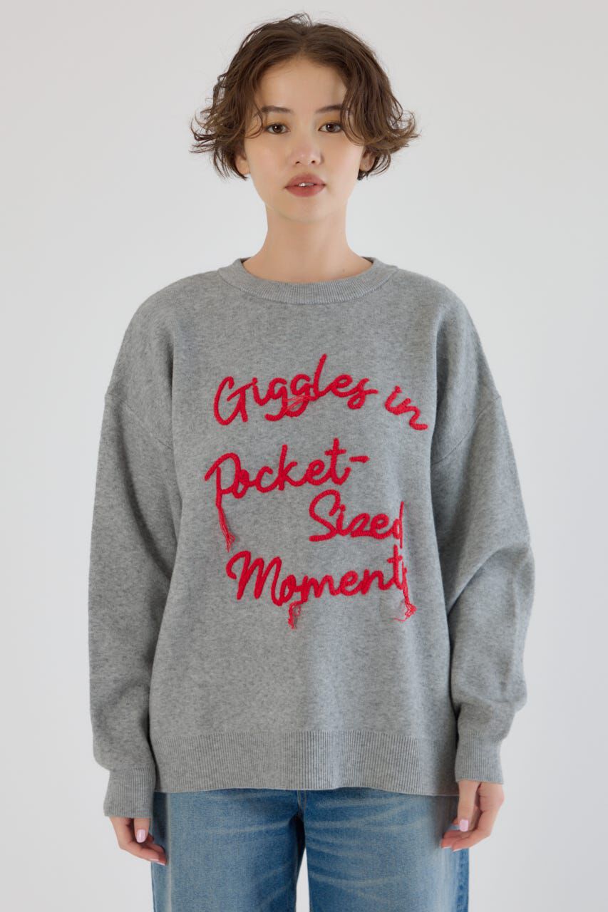 RODEO CROWNS「Frayed Lettering ニットトップス」|ニット・セーター|