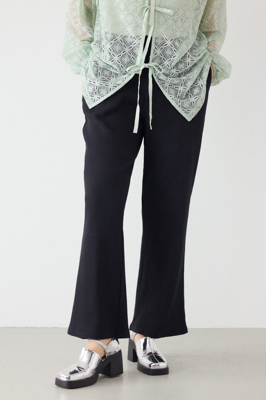 RODEO CROWNS「リブフレアパンツ」|その他|BLK