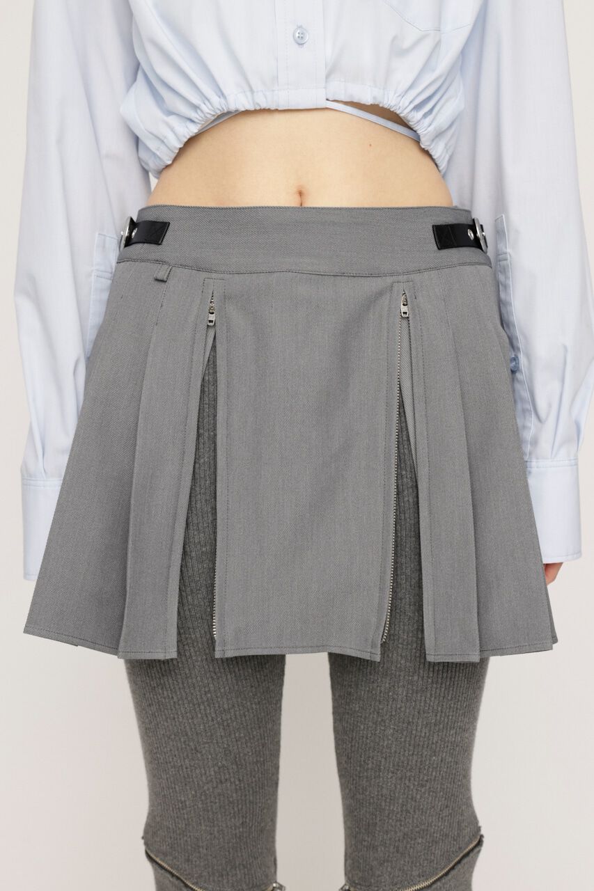 SLY「OPEN ZIP PLEATS ショートスカート」|スカート|