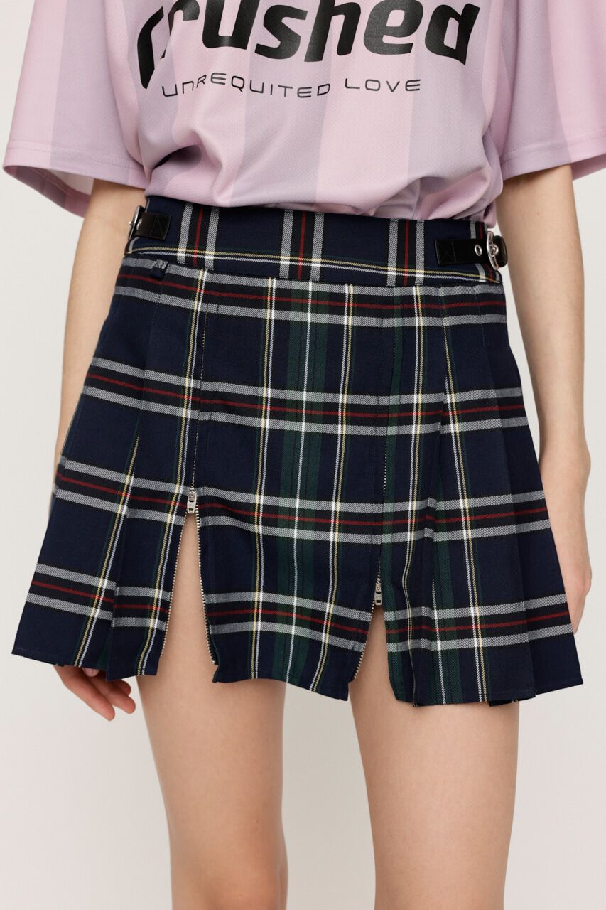 SLY「OPEN ZIP PLEATS ショートスカート」|スカート|