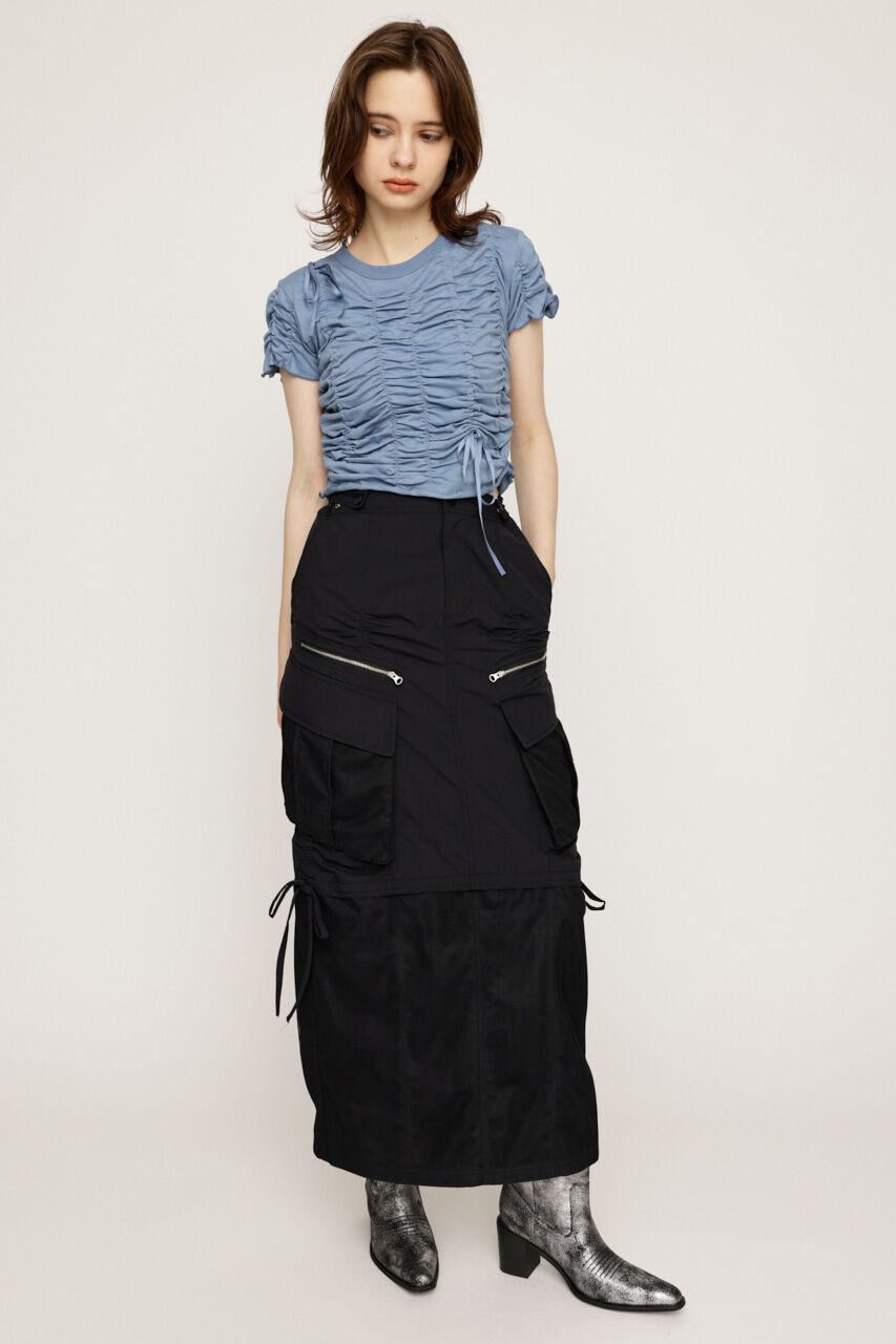 SLY「MESH DOCKING MILITALY スカート」|スカート|BLK