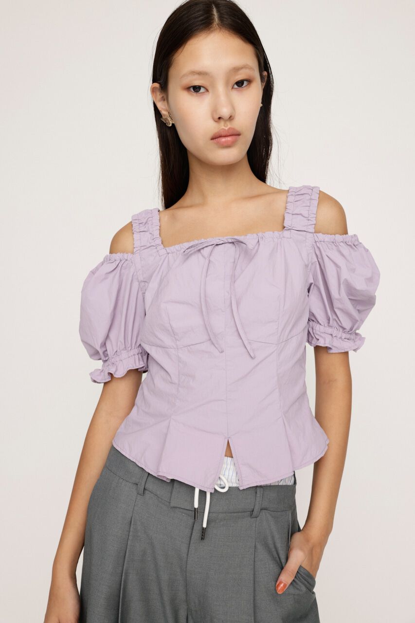 SLY「SHOULDER OPEN SQ PUFF トップス」|シャツ・ブラウス|