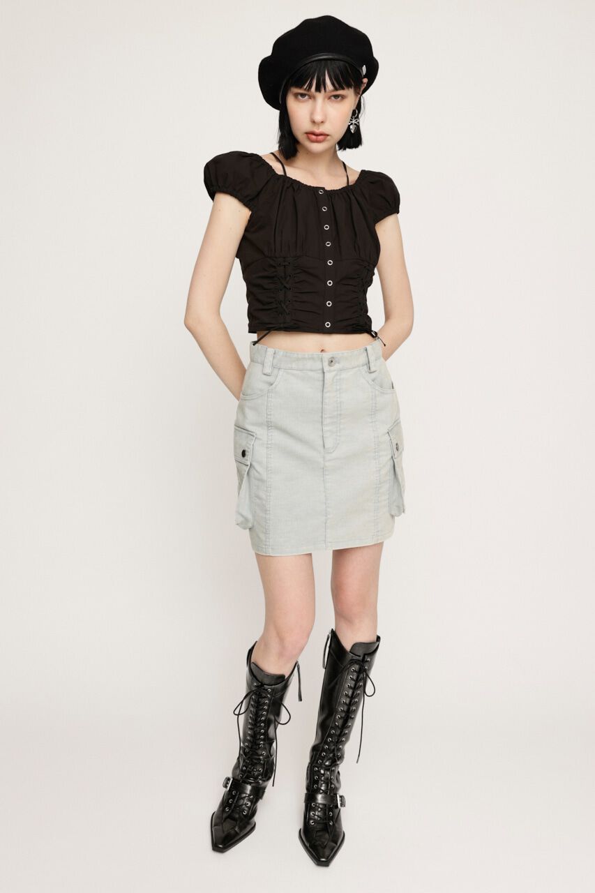 SLY「WASHED CORDUROY ショートスカート」|スカート|L/GRY1