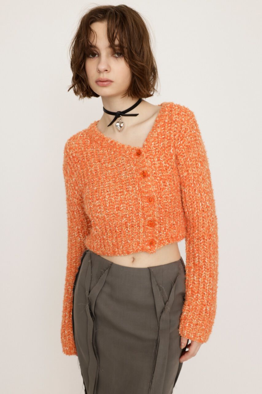 SLY「TAPE YARN SLANT NECK カーディガン」|ニット・セーター|ORG