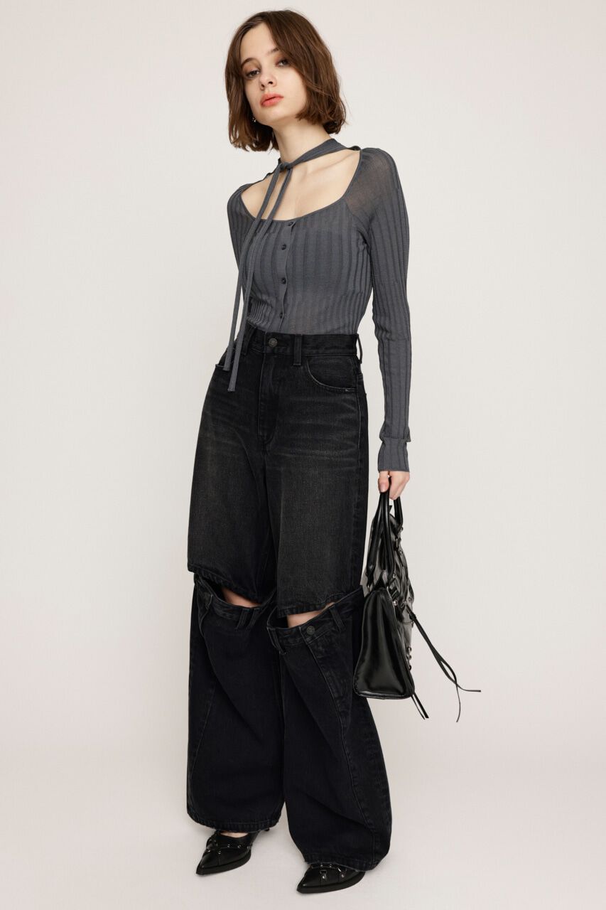 SLY「J／W KNEE DENIM PT-E」|デニム|