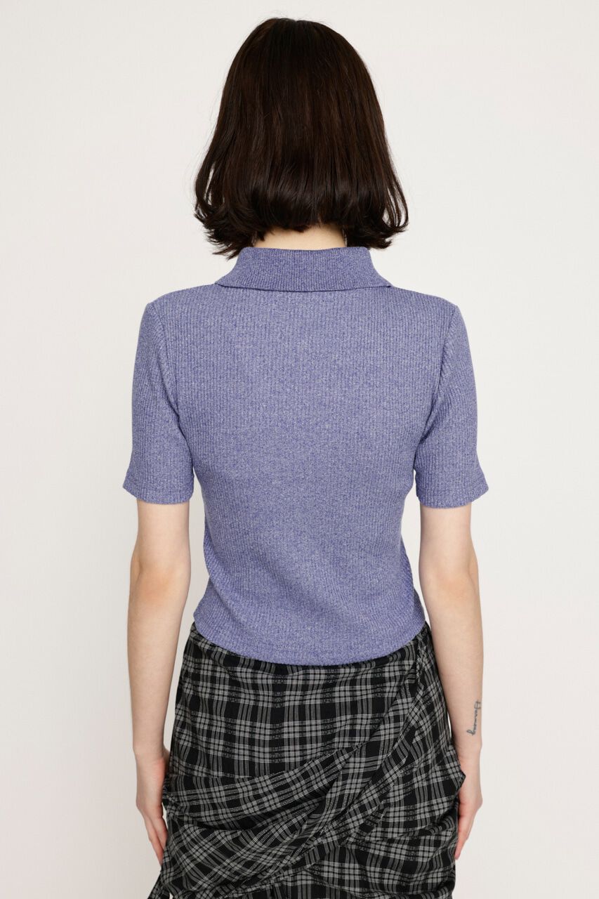 SLY「FRONT ZIP CUT RIB トップス」|Tシャツ・カットソー|