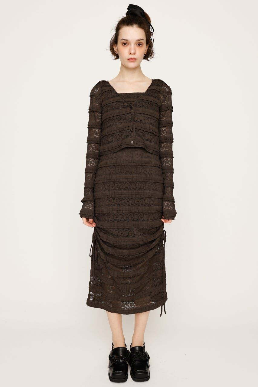 SLY「FRONT BUTTON LACE 2P ロングワンピース」|ワンピース|