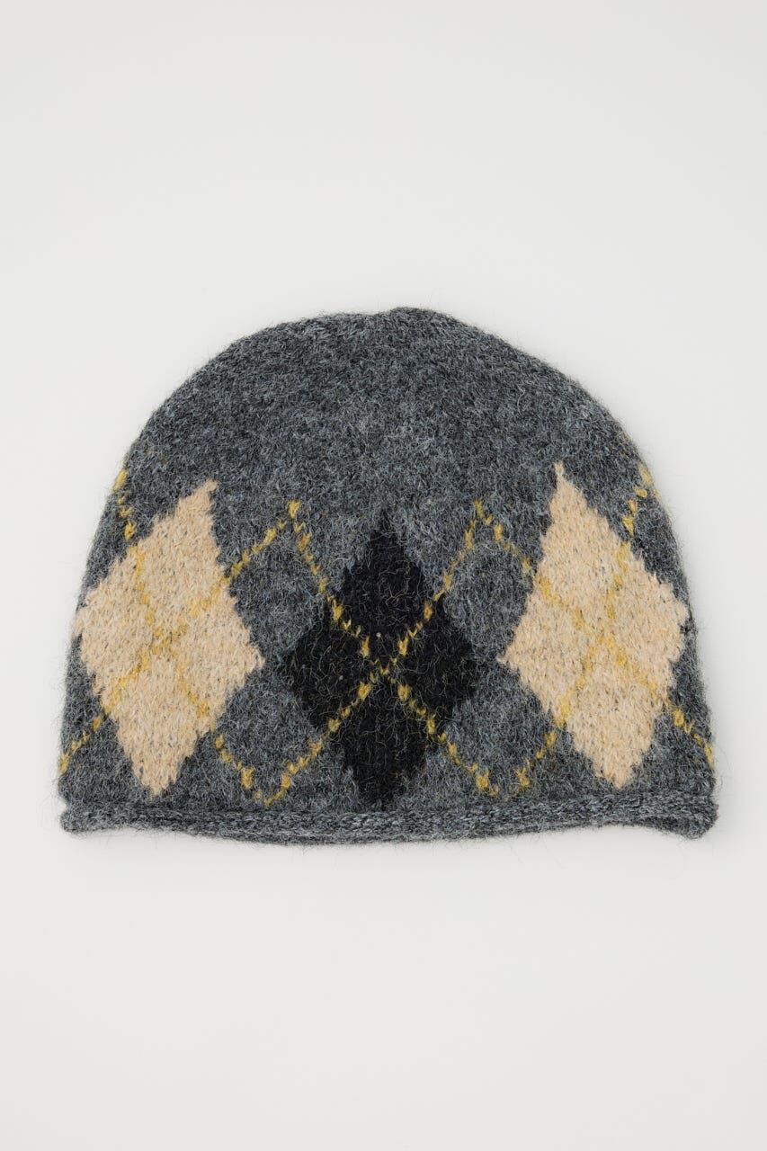 SLY「ARGYLE JQ KNIT BEANIE」|その他|M/GRY7