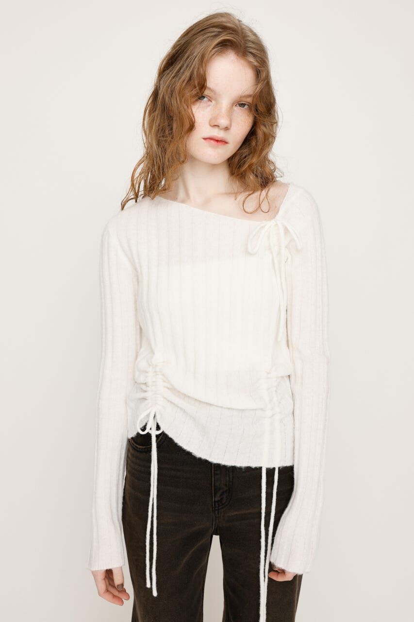 SLY「GATHER RIBBON KNIT トップス」|ニット・セーター|