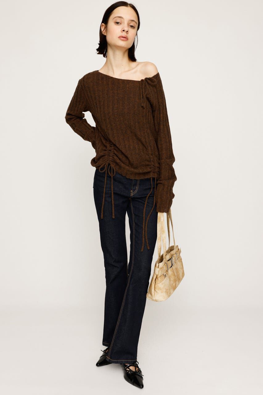 SLY「GATHER RIBBON KNIT トップス」|ニット・セーター|