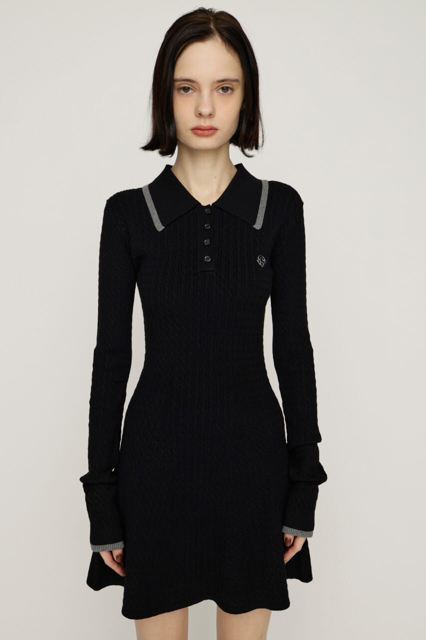 SLY「COLLARED CABLE KNIT ショートワンピース」|ワンピース|