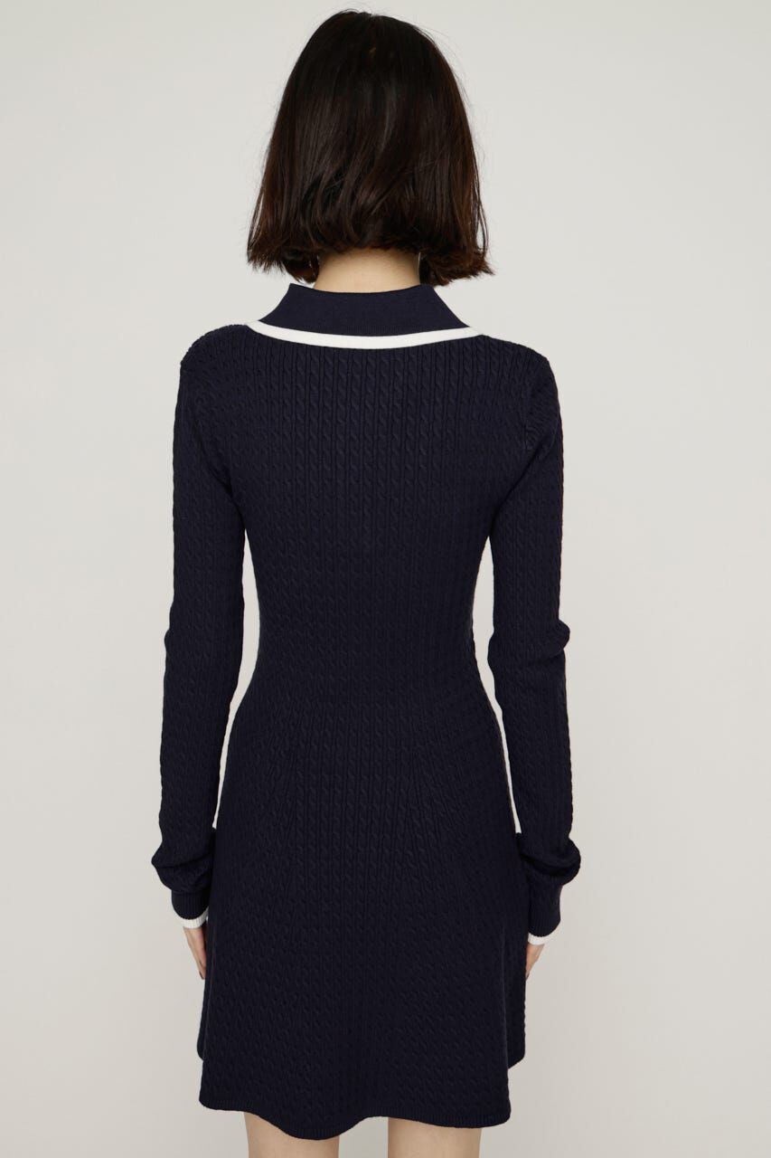 SLY「COLLARED CABLE KNIT ショートワンピース」|ワンピース|