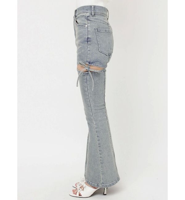 RESEXXY「カットアウトリボンデニムパンツ」|デニム|