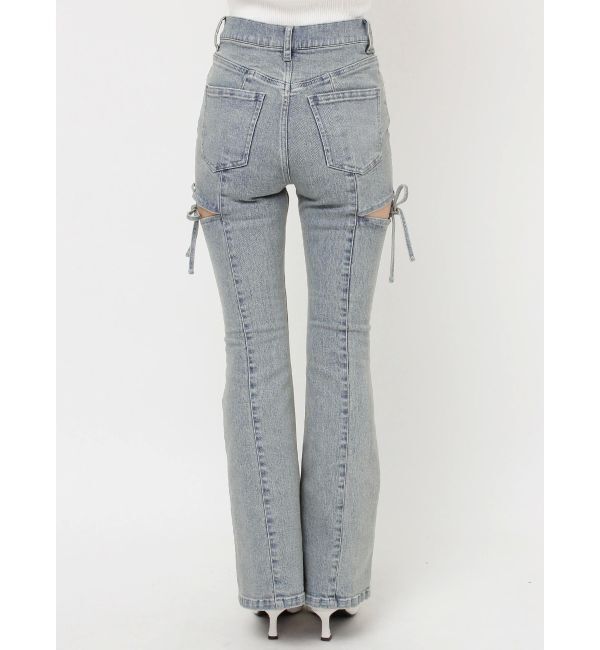 RESEXXY「カットアウトリボンデニムパンツ」|デニム|
