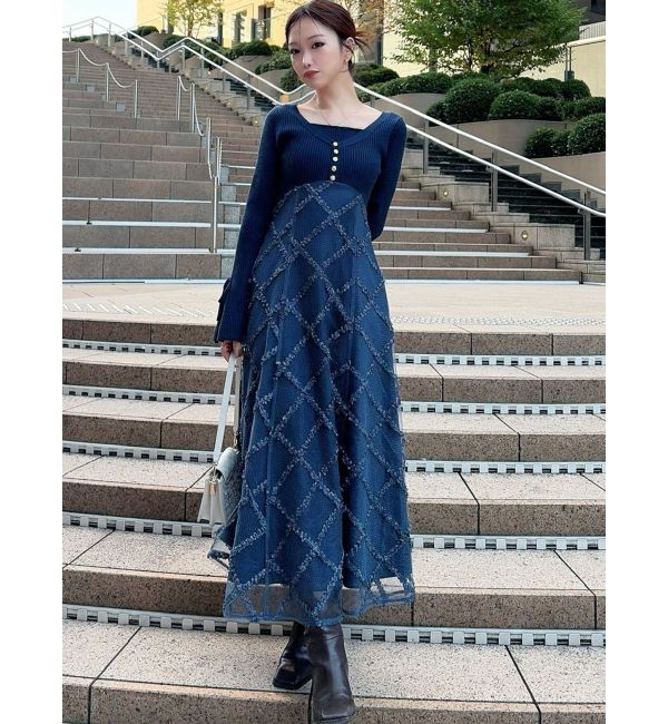 RESEXXY「ドッキングニットフレアワンピース」|ワンピース|