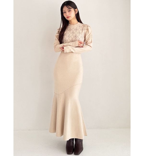 RESEXXY「チェックジャガードマーメイドニットワンピース」|ワンピース|