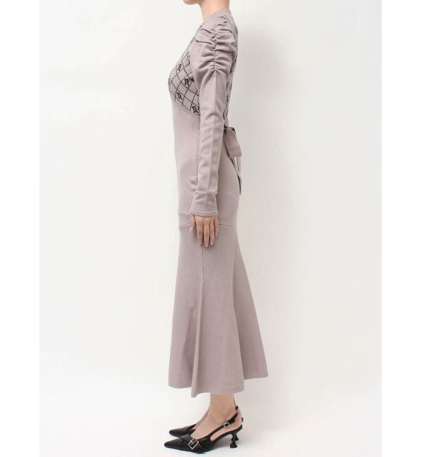 RESEXXY「チェックジャガードマーメイドニットワンピース」|ワンピース|