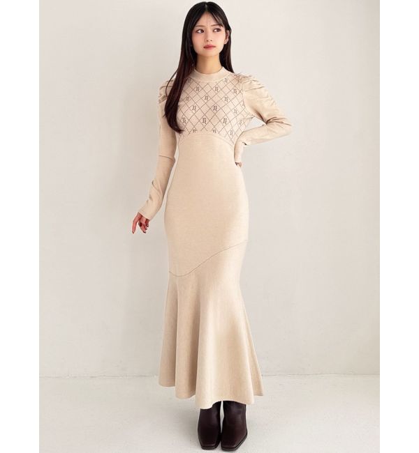 RESEXXY「チェックジャガードマーメイドニットワンピース」|ワンピース|
